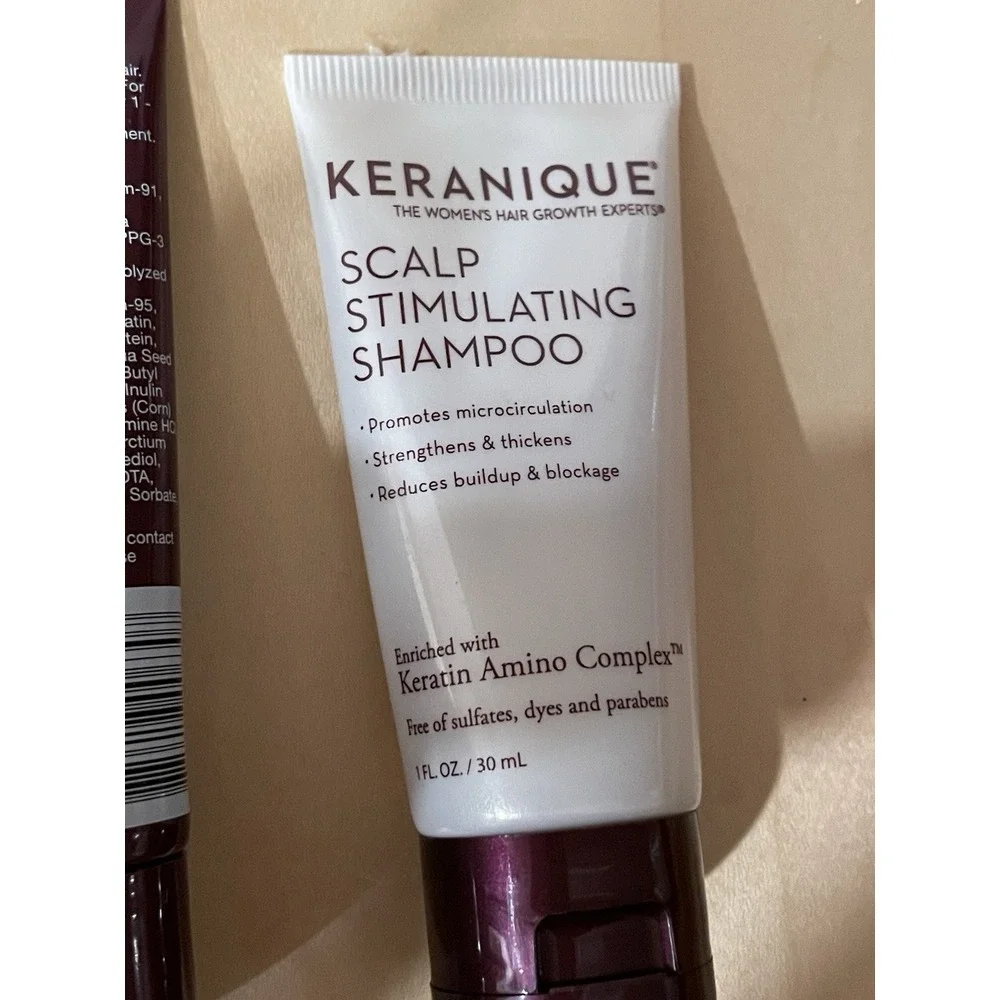 Keranique Scalp Stimulation Shampoo & Volumizing Keratin Conditioner 1 fl oz New
